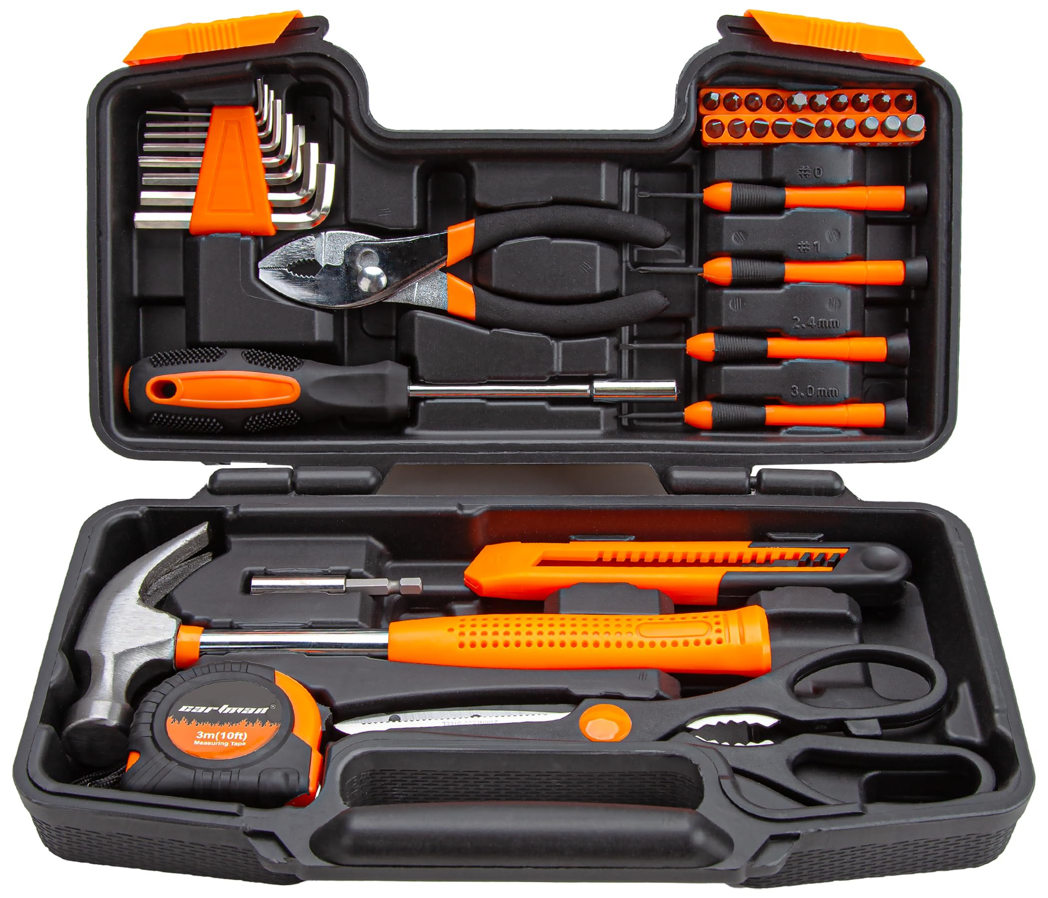 CARTMAN 39 Piece Tool Set General Household Hand Kit with Plastic Toolbox Storage Case Orange | Amazon (US)
