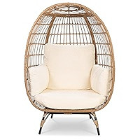 Best Choice Products Wicker Egg Chair, Oversized Indoor Outdoor Lounger for Patio, Backyard, Livi... | Amazon (US)