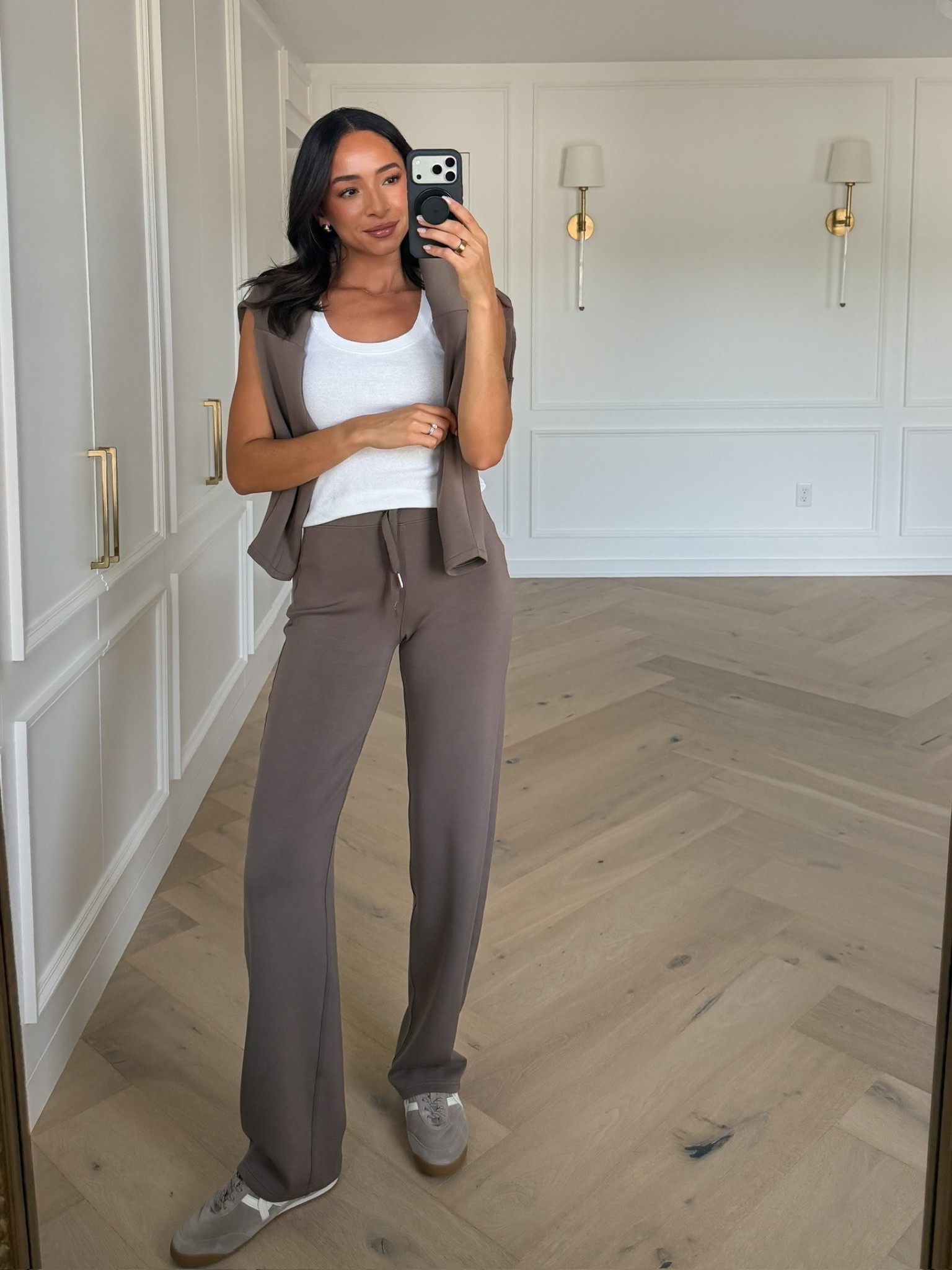 Use code AE25 to save 25% off full priced AirEssentials!! This material is my favorite of all time for loungewear, travel and my go-to airport outfit! The straight leg pant is so flattering and still comfortable with a stretchy but compressive waistband - perfect for postpartum! Wearing size S tank, size S long sleeve top and size XS straight leg pant

#LTKSeasonal #LTKTravel