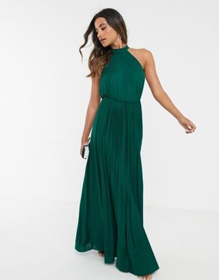 green wedding guest dress