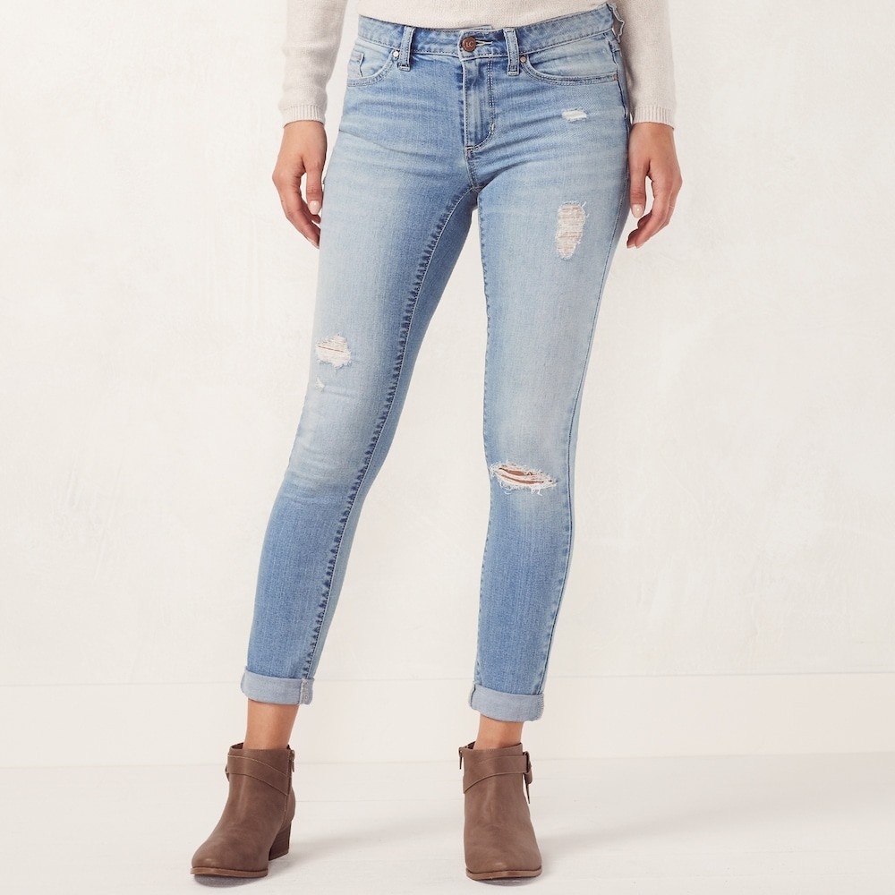 Women's LC Lauren Conrad Love, Lauren Cuffed Ankle Skinny Jeans | Kohl's