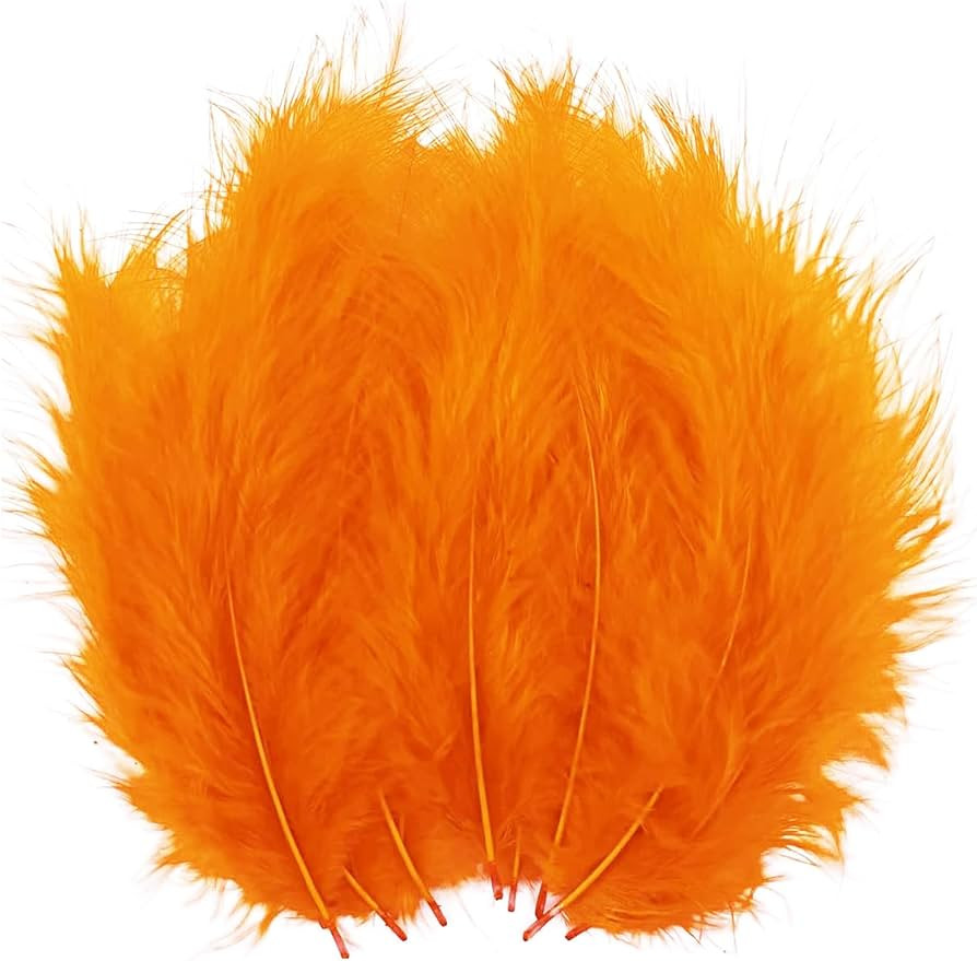 100pcs Orange Fluffy Turkey Marabou Feathers 4-6 Inches for Crafts Dream Catcher Fringe Trim Colo... | Amazon (US)