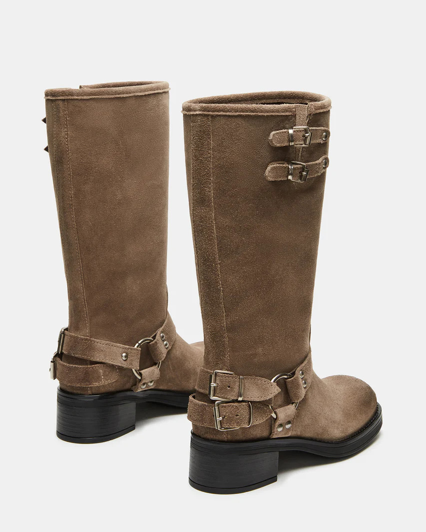 ASTOR Taupe Suede Knee-High Boot | Women's Boots | Steve Madden (US)