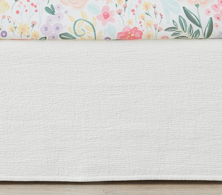 Organic Matelasse Cribskirt, White | Pottery Barn Kids