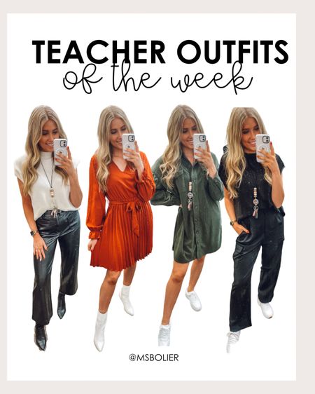 Teacher outfits of this week!! Only taught 4 days so only 4 outfits this time!

| fall outfit | work outfit | teacher outfit | teacher style | teacher fashion | fall fashion 

#LTKSeasonal #LTKworkwear