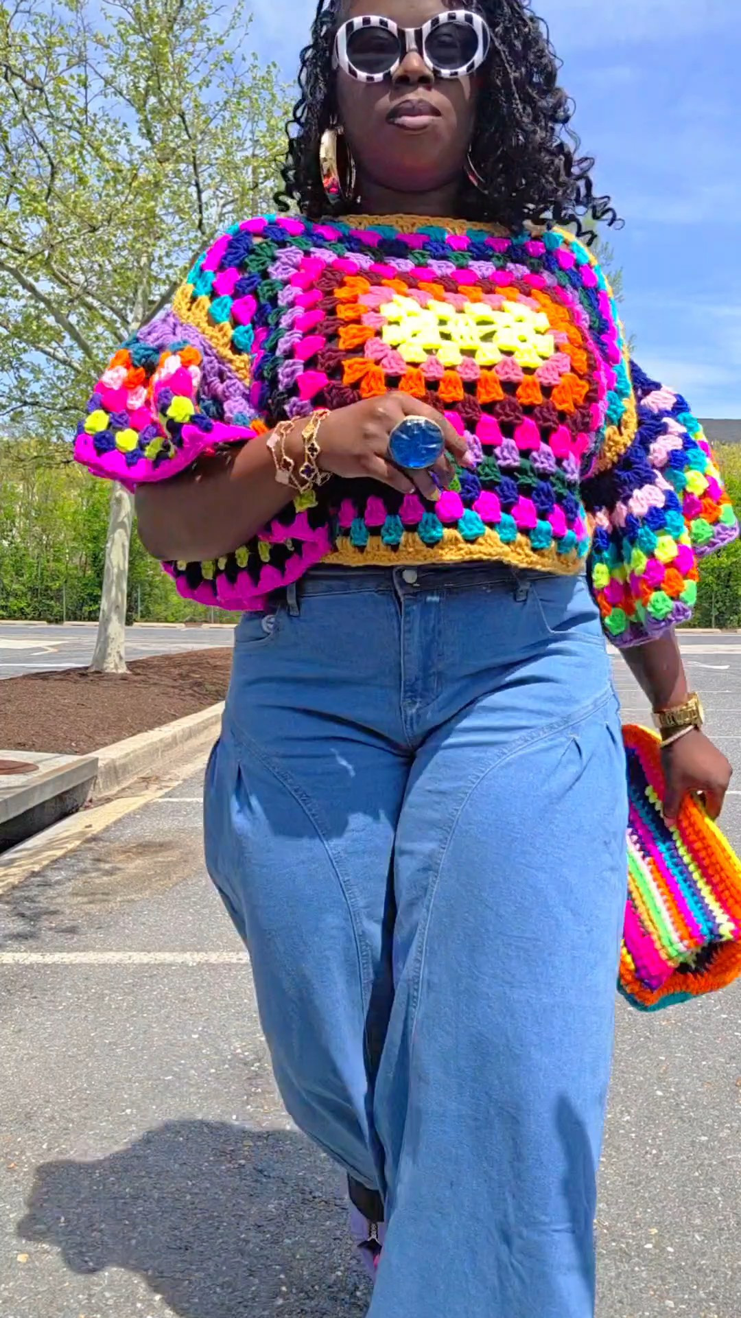 Hand stitched crochet top and clutch

#LTKootd