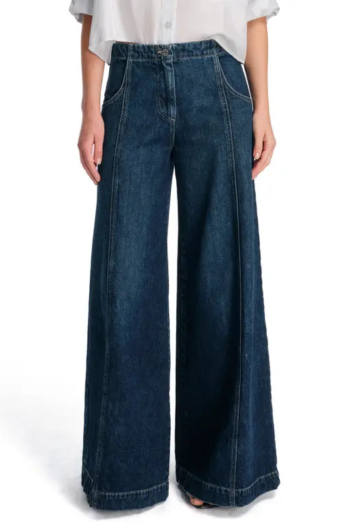 TWP Dancing in the Dark Wide Leg Jeans in Dark Wash at Nordstrom, Size 28 | Nordstrom