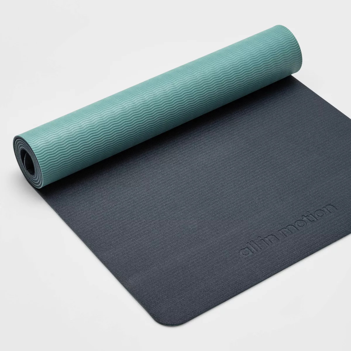 Two Tone Yoga Mat 5mm Navy Blue/Light Blue - All in Motion™ | Target