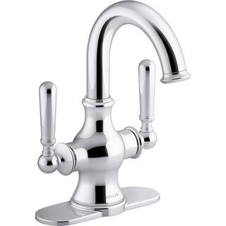 KOHLER Capilano Monoblock 4 in. Centerset 2-Handle Bathroom Faucet in Polished Chrome-K-R30580-4D... | The Home Depot