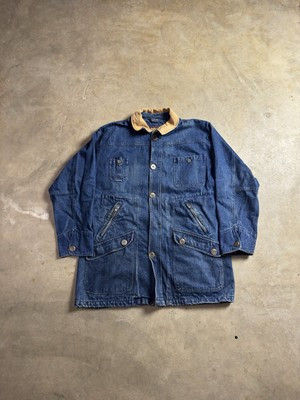 Ralph Lauren Chaps Vintage Blue Jean Denim Barn Chore Jacket Mens Sz L Coat Work | eBay US