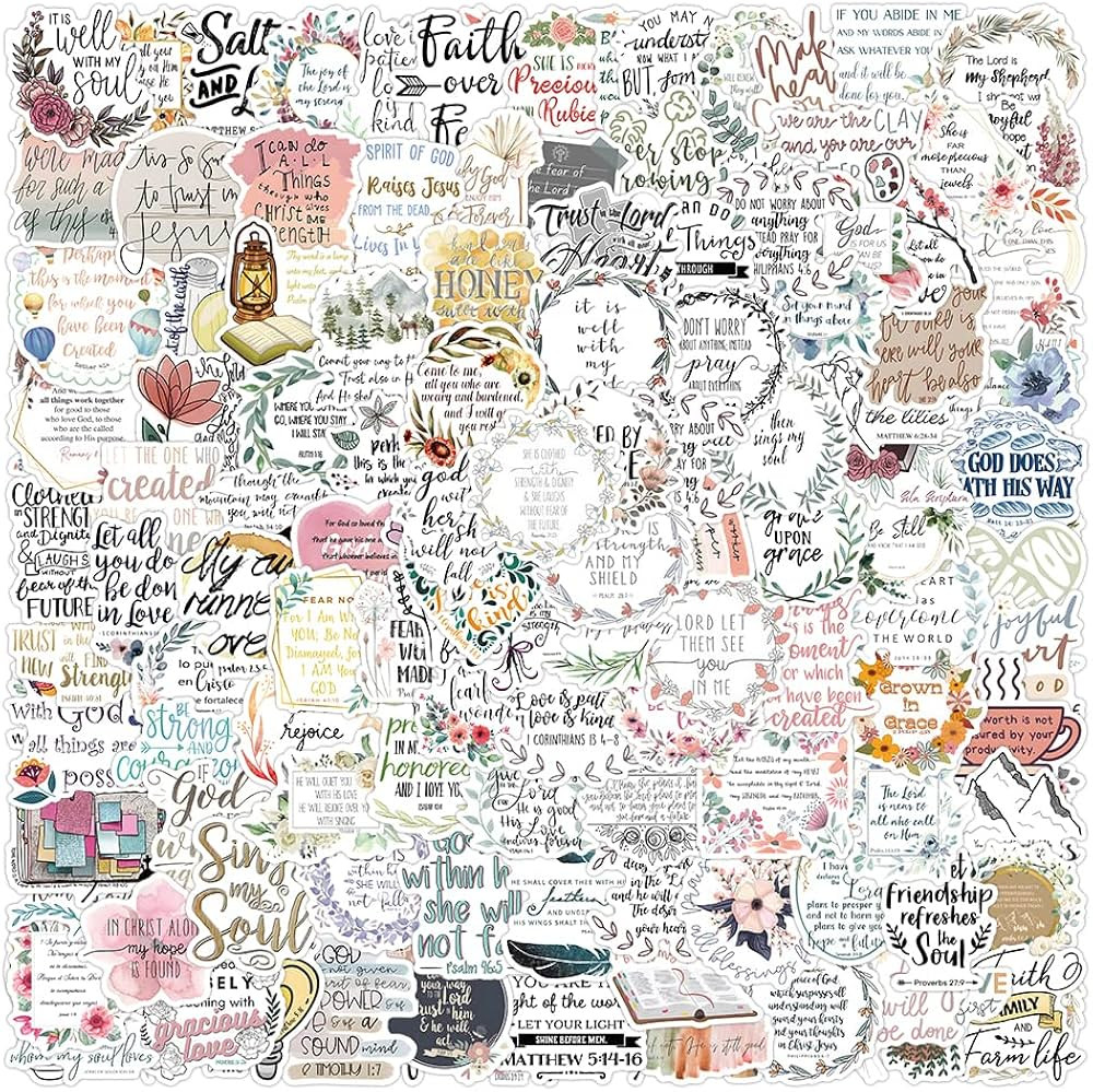 200 PCS Bible Verse Stickers,Bible Journaling Supplies,Inspired Christian Scripture Stickers for ... | Amazon (US)