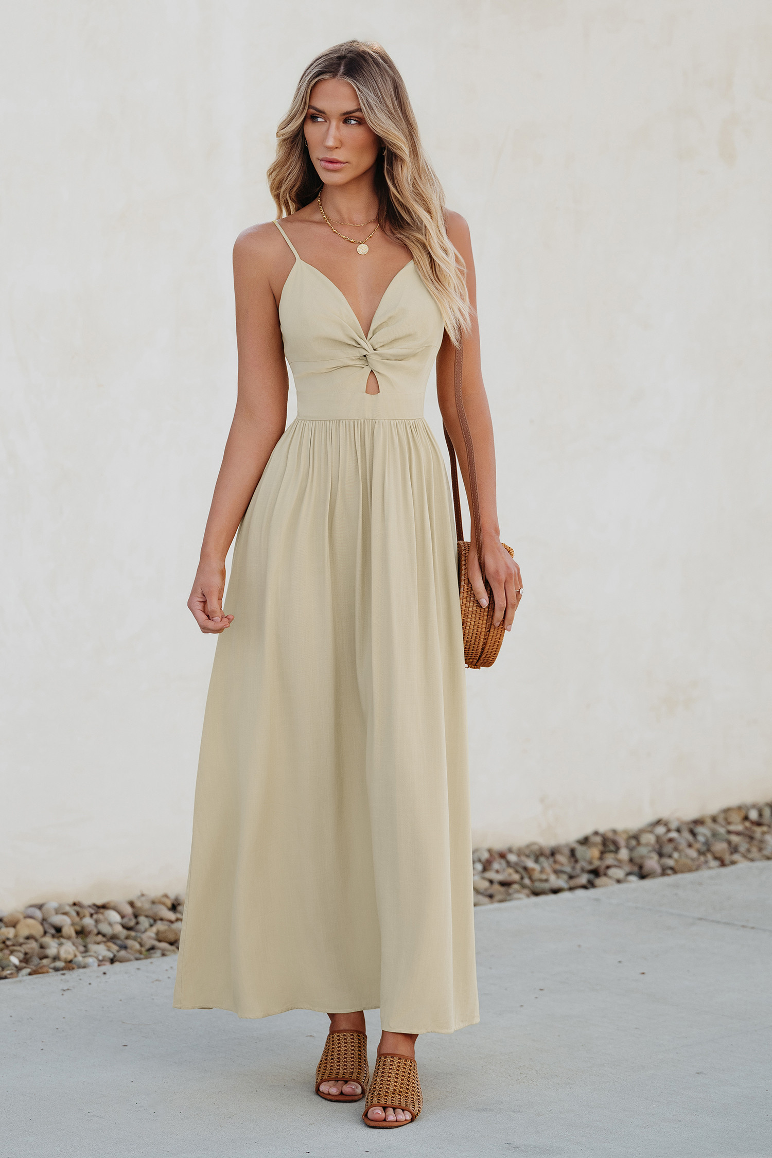 Apricot Sweetheart Twist & Keyhole Maxi Dress | Cupshe UK