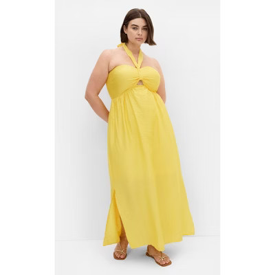 CITY CHIC | Women's Plus Size Serene Peta Maxi Dress - sunshine - 20W | Target