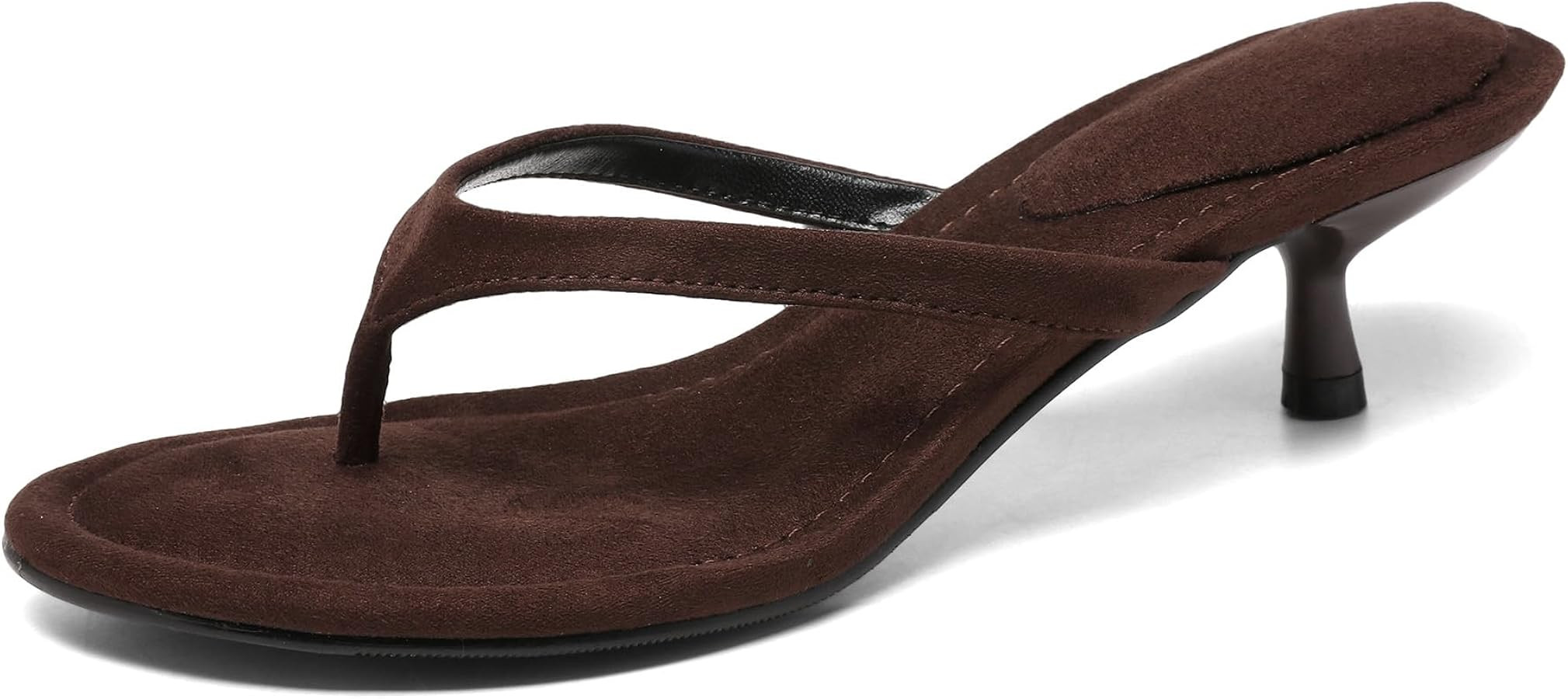 Women's Kitten Heel Flip Flop Sandals, Flip- Flops for Women Open Round Toe Thong Heeled Sandals | Amazon (US)