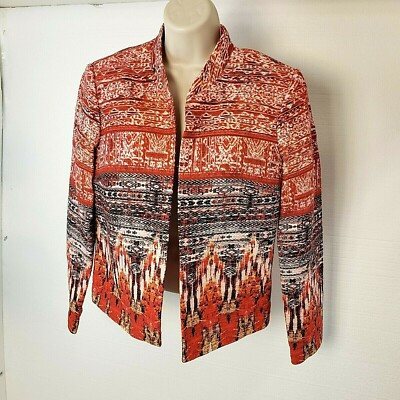 H & M Size 10 Blazer Jacket With Southwestern themed Print, Fully Lined | eBay US