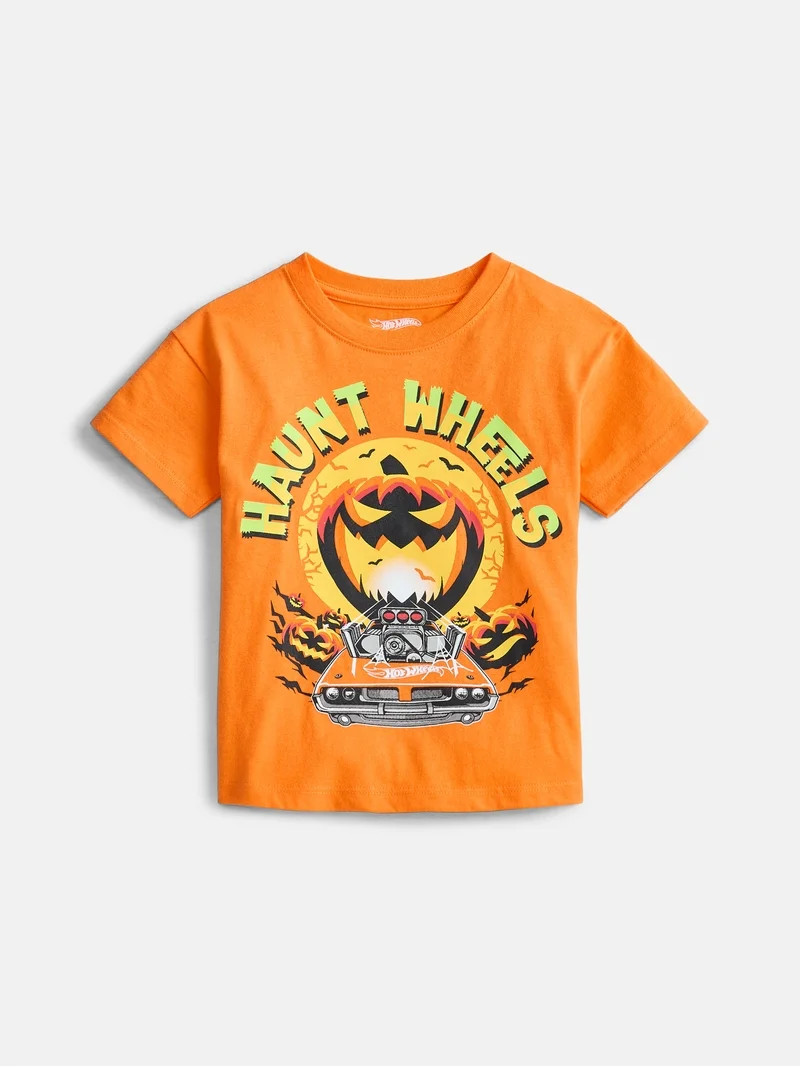 Hot Wheels Toddler Boys Halloween Crewneck Tee with Short Sleeves, Sizes 12M-5T | Walmart (US)