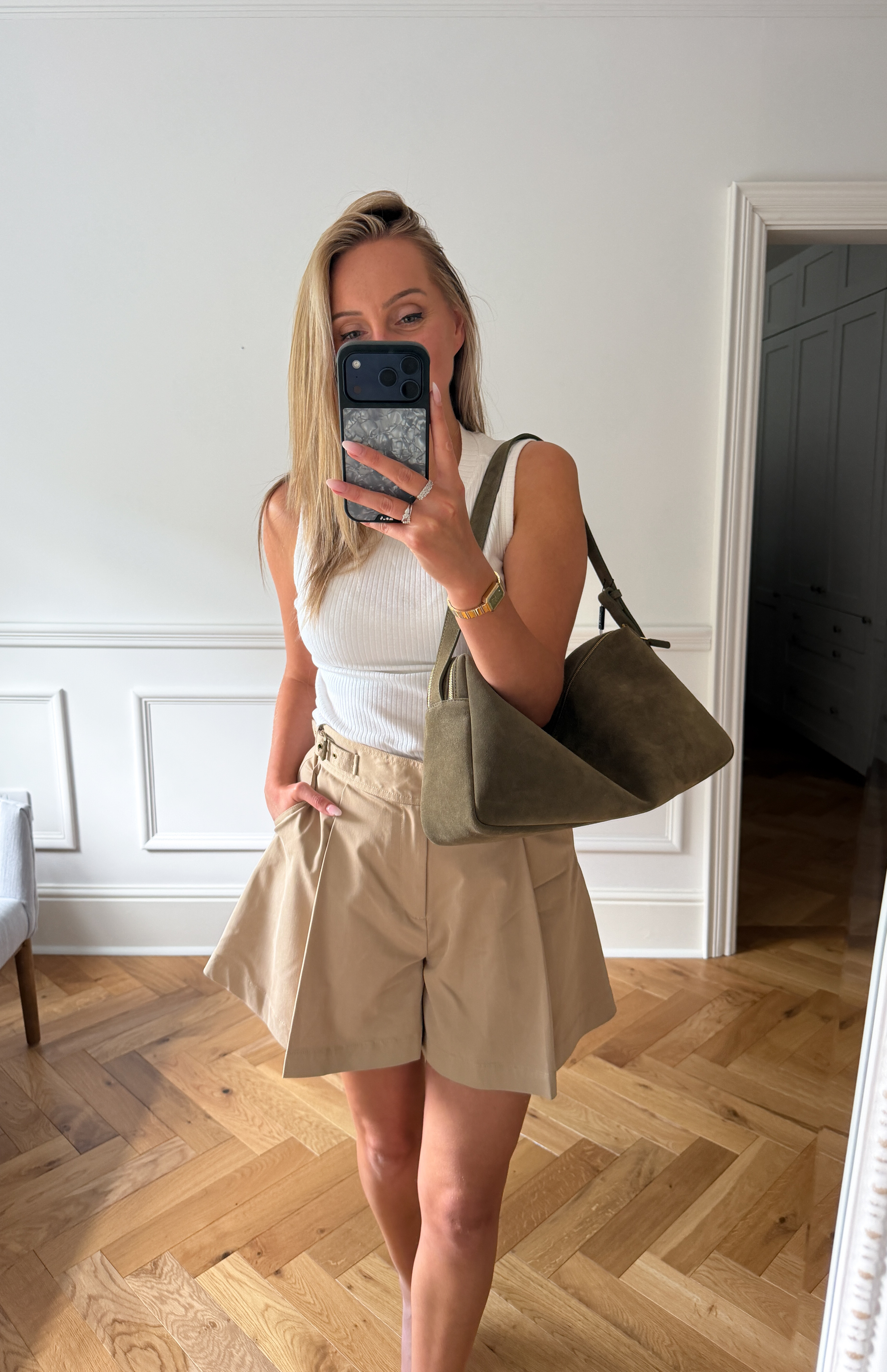Summer Sundays with my Large Elleme Trousse bag in truffle suede, a white top and Fabrique Skort (I'm wearing size M) 

 #LTKdayinmylife #LTKgrwm #LTKootd