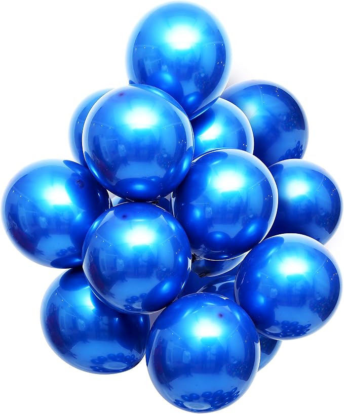 Chrome Metallic Plated Dark Blue Double-Layer Latex Balloon 50pcs12 inches Double-Filled Balloons ar | Amazon (US)