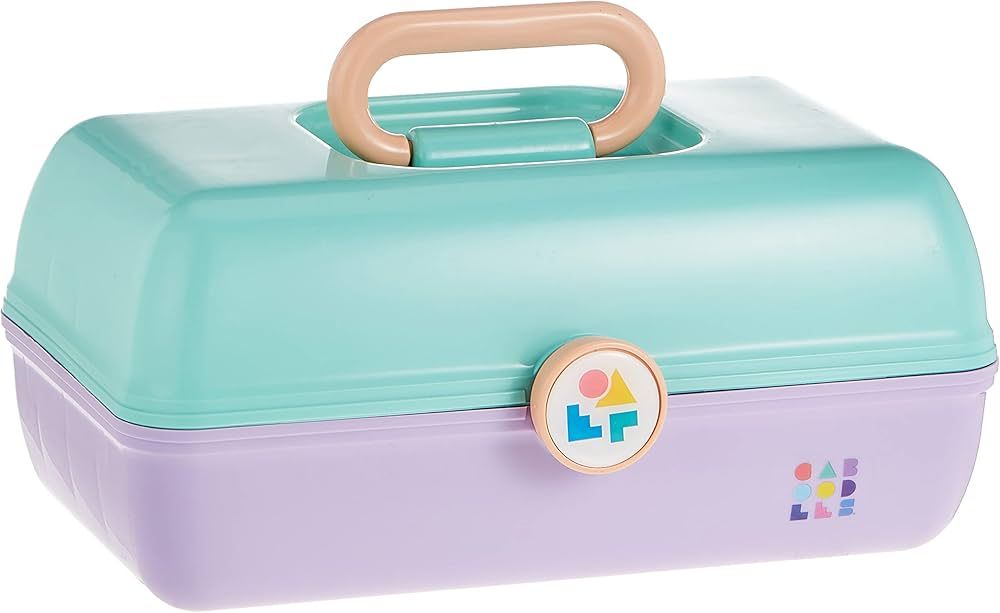 Caboodles On-The-Go Girl Makeup Box, Seafoam on Lavender, Hard Plastic Makeup Organizer Box, Buil... | Amazon (US)