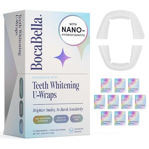 Teeth Whitening U-Wraps - 15% Hydrogen Peroxide & Nano-Hydroxyapatite - Enamel Safe for Sensitive Teeth - Up to 23 Shades Whiter - 10 Treatments | Amazon (US)