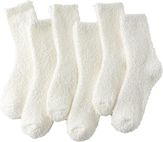 6 Pairs Fuzzy Socks For Women Soft Home Slipper Socks Fluffy Sleeping Socks don't Shed Lint | Amazon (US)
