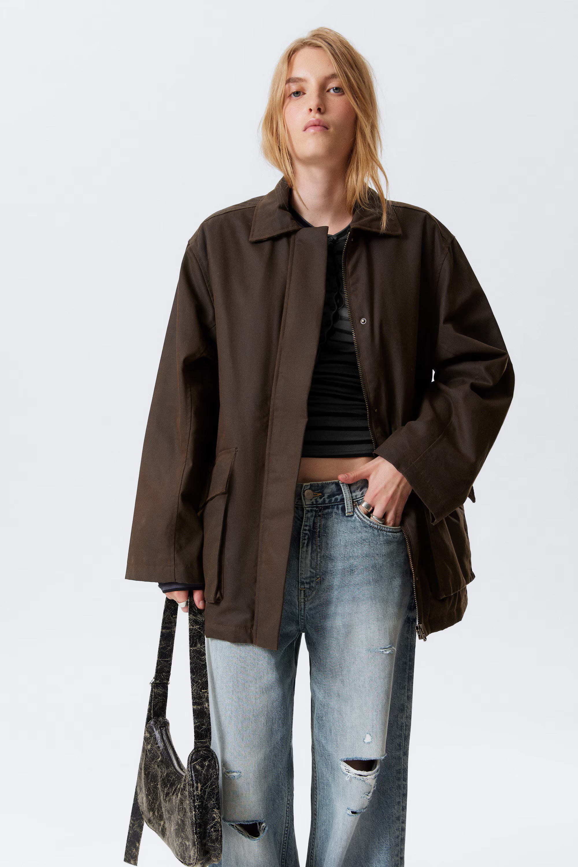 Waxed Cotton Utility Jacket | Weekday