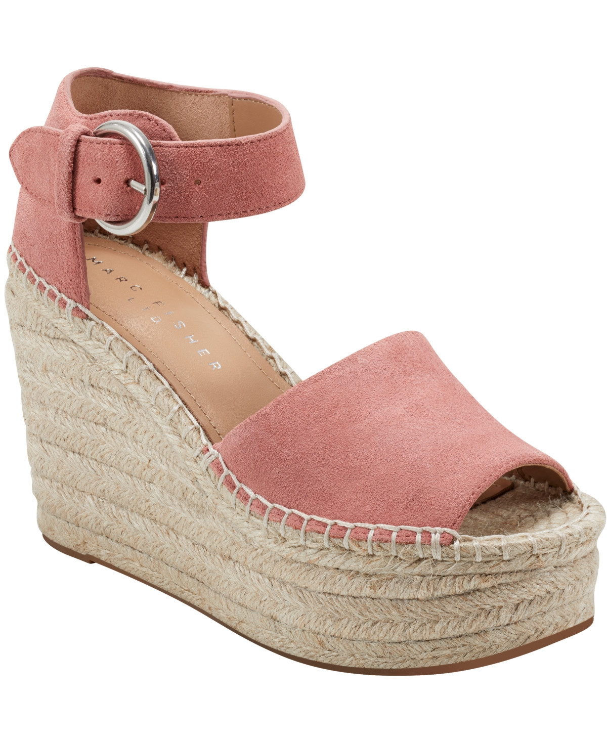 Marc Fisher Ltd Women's Alida High Platform Espadrille Wedge Sandals - Light Pink Suede | Macy's