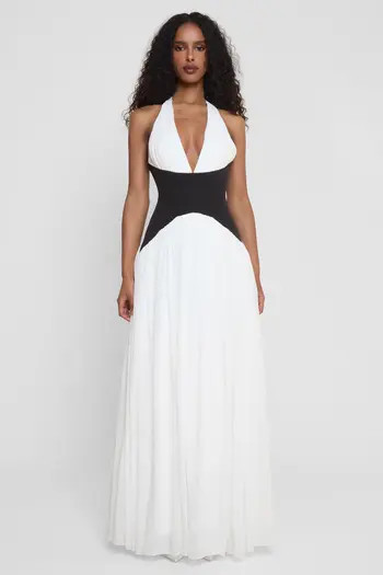 LEAU Harlowe Contrast Corset Maxi Dress | Nordstrom | Nordstrom