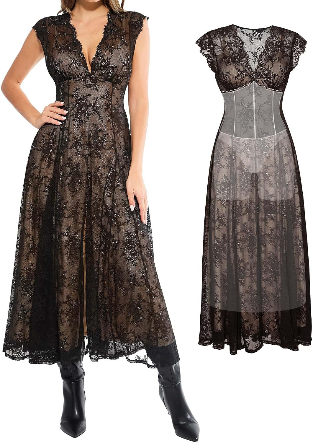 Popilush Lace Formal Cocktail Wedding Guest Dresses for Women | Amazon (US)