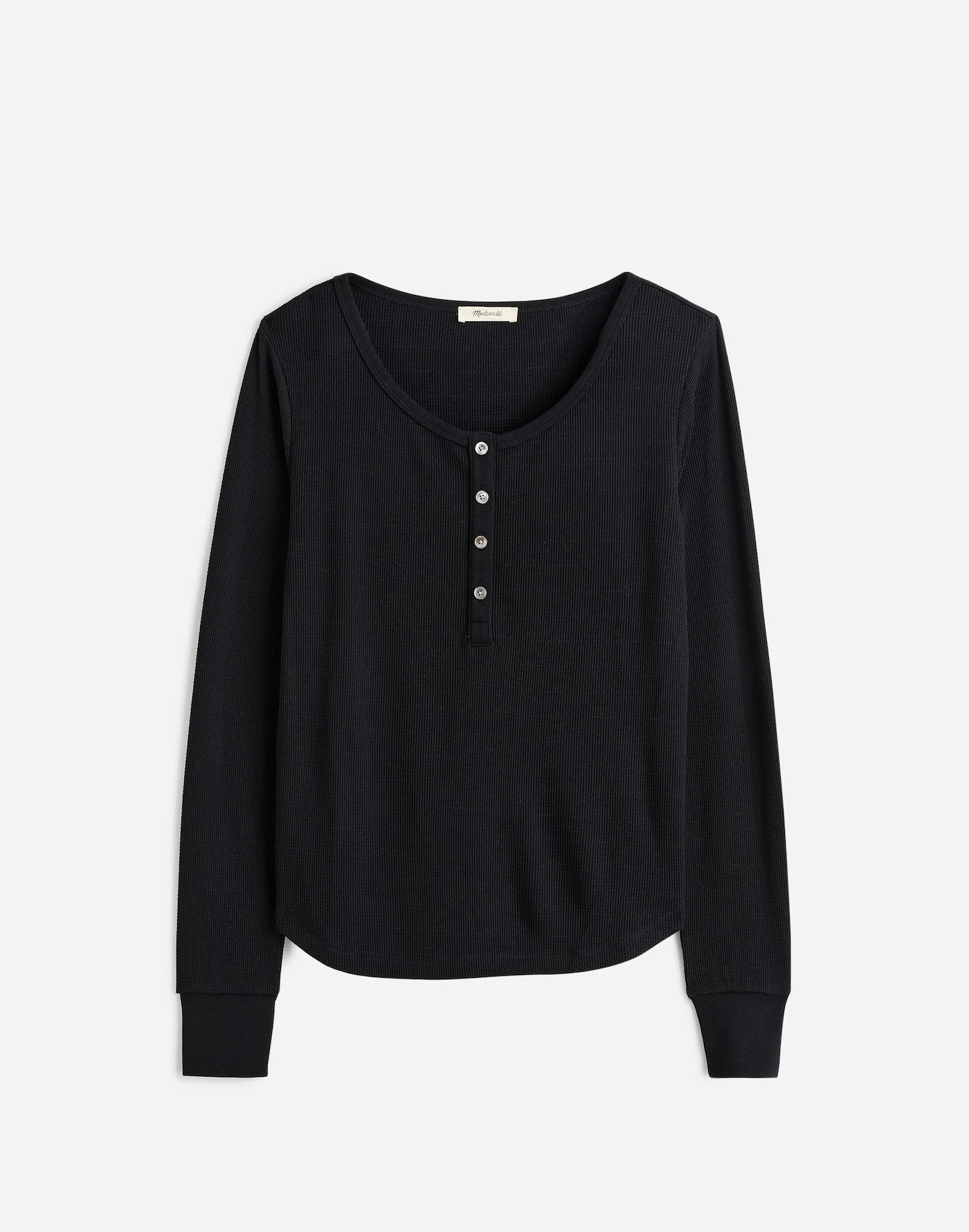 Waffle-Knit Scoopneck Henley Tee | Madewell | Madewell