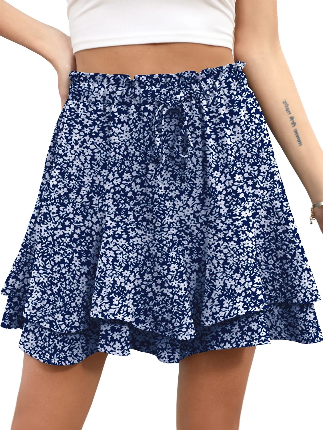 Cueply Flowy Shorts for Women Mini Tennis Skirt Ruffle Tiered Skorts Running Workout Sports Shorts | Walmart (US)