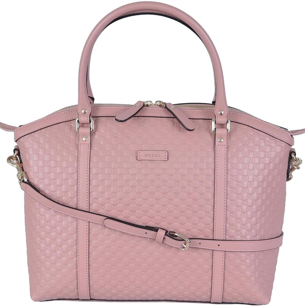 Women's Leather Micro GG Guccissima Crossbody Dome Purse (Soft Pink) | Amazon (US)