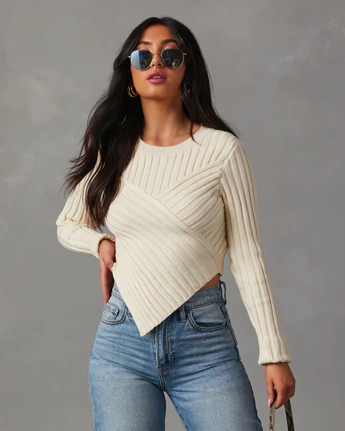 Marcia Cropped Sweater - Cream | VICI