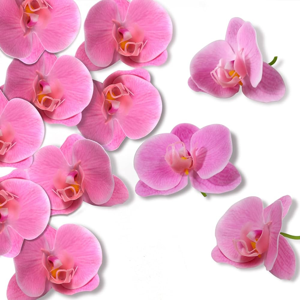 LARDUX 20 PCS Artificial Orchid Flower Heads - Fake Butterfly Flower Heads Faux Flower Head Bulk ... | Amazon (US)