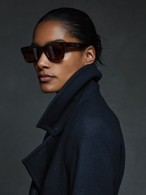 Rae
                Belted Double-Breasted Melton Coat | Reiss UK