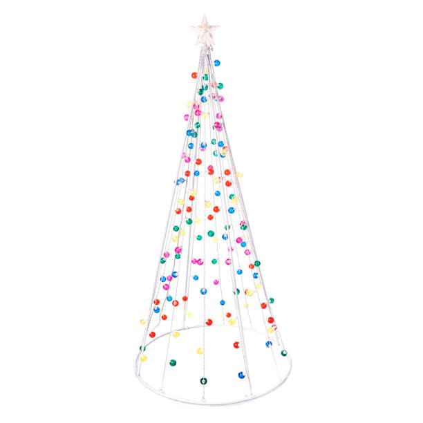 Holiday Time Pre-Lit 7' Multi-Functional Conical Artificial Christmas Tree, Multi-Colored - Walma... | Walmart (US)