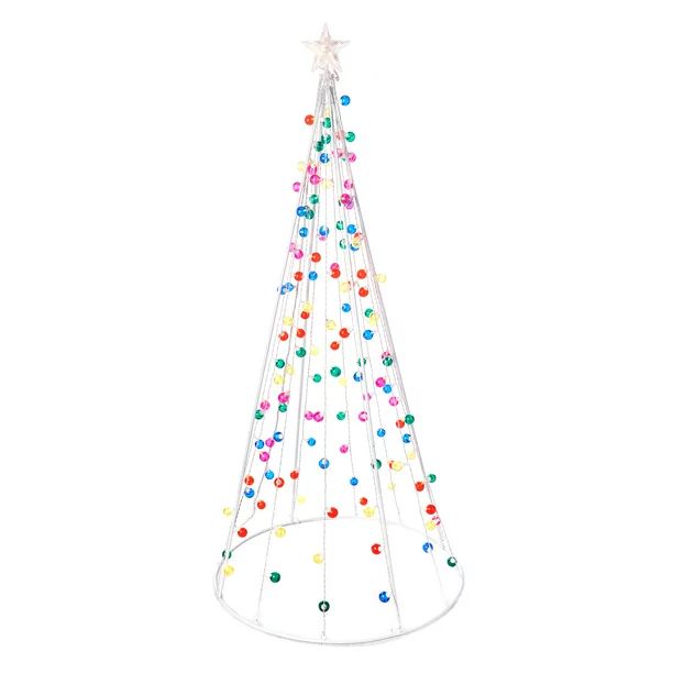 Holiday Time Pre-Lit 7' Multi-Functional Conical Artificial Christmas Tree, Multi-Colored - Walma... | Walmart (US)