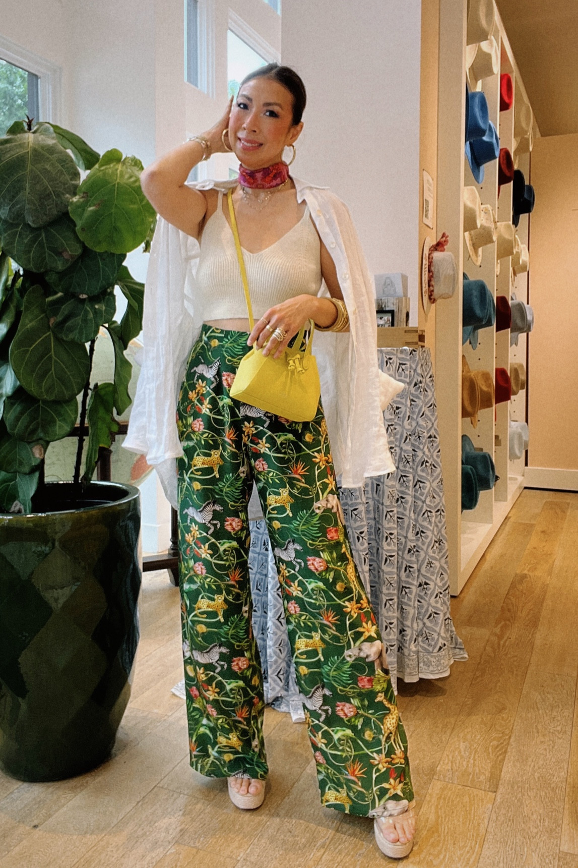 Easy printed pull on pants for vacation travel or dinner 💖💚

#LTKstyletip #LTKitbag #LTKtravel