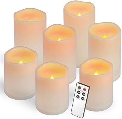 Flameless Candles, Led Candles ,Battery Operated Candles Electric Set of 7(H 4"4"4"5"5"6"6" x D 3... | Amazon (US)