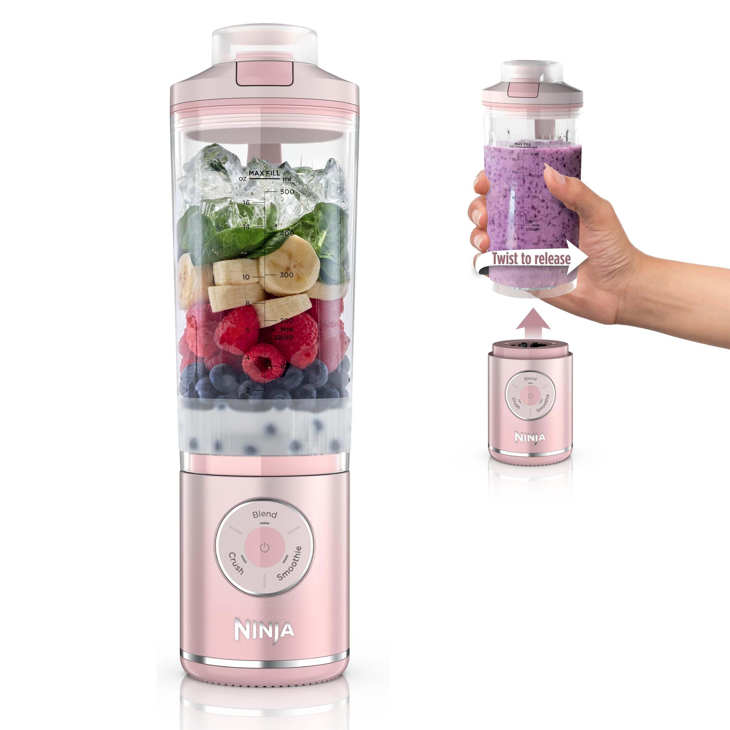 Ninja Blast Max, Portable Blender + Twist & Go, Personal Smoothie, Blend, Ice Crush, 3 Programs, ... | Amazon (US)
