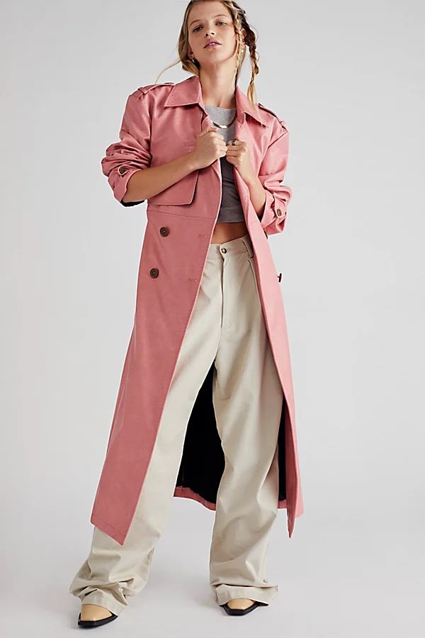 Morrison Vegan Trench by We The Free at Free People, Pink, M | Free People (UK)