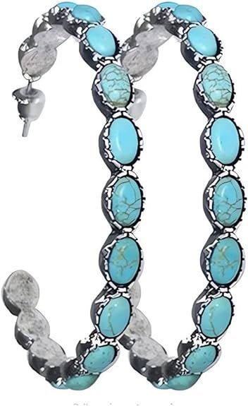 Boho Turquoise Oval Drop Dangle Earrings for Women Teen Girls Beaded Western Flower Teardrop Earr... | Amazon (US)