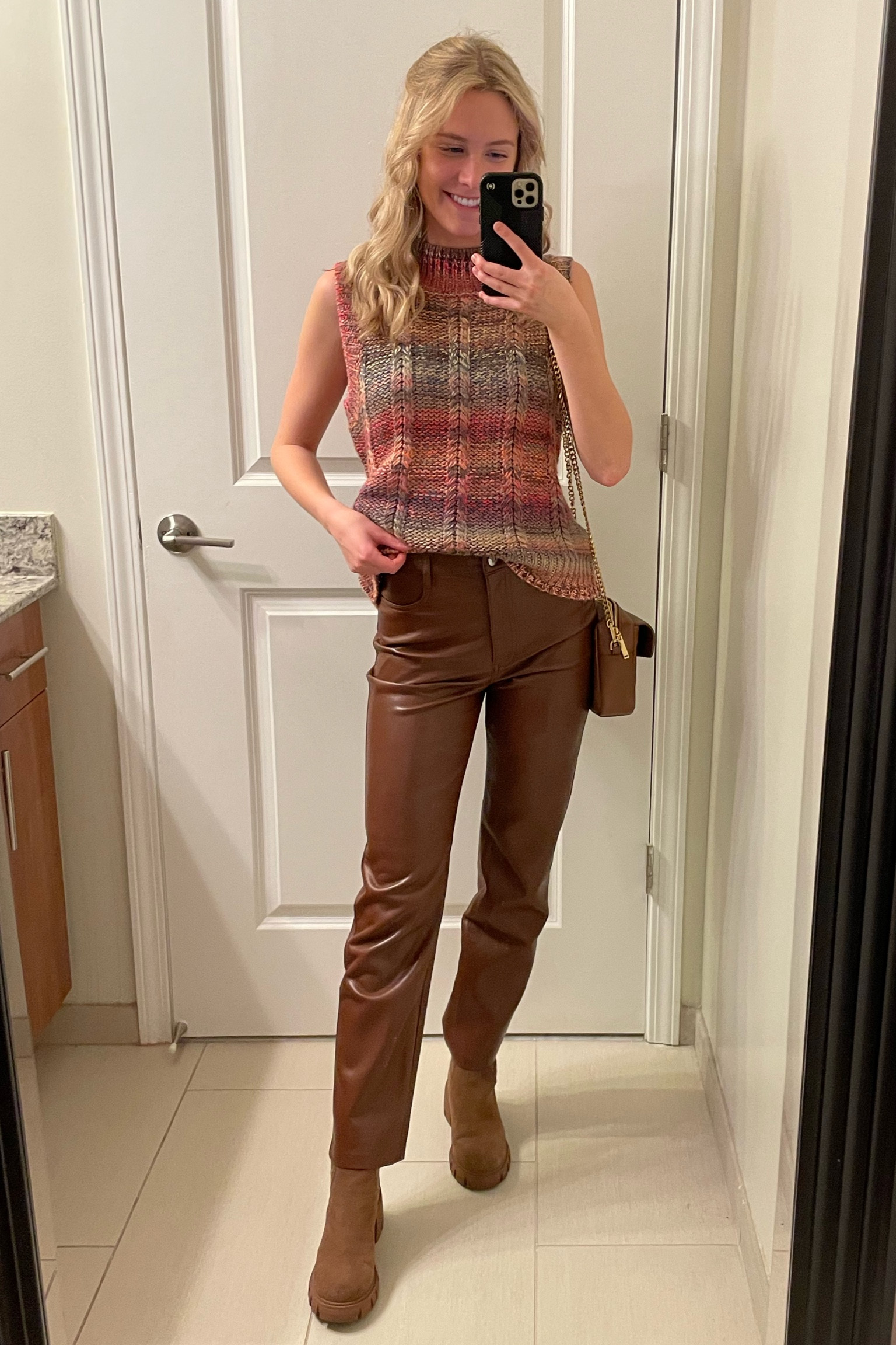 S in sweater vest
2 short in leather pants
Size 6 in boots, tagged similar
#evereve #aritzia #stevemadden #sweater #vest #sweatervest #leatherpants #boots #winterfit

#LTKSeasonal #LTKstyletip #LTKworkwear