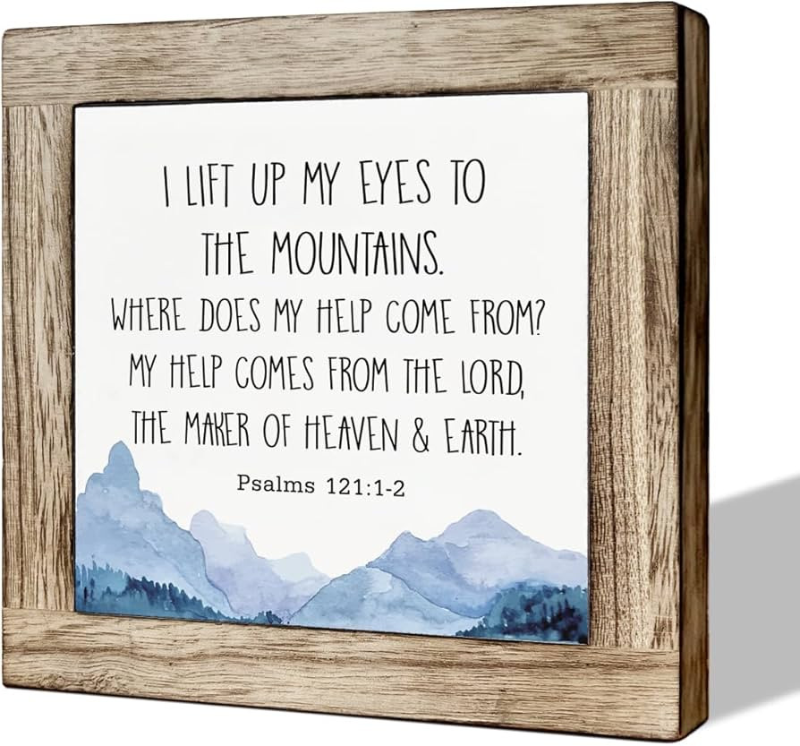 Inspirational Wood Sign, Decorative Wooden Box Signs, Christian Religious Artwork for Home Decor,... | Amazon (US)