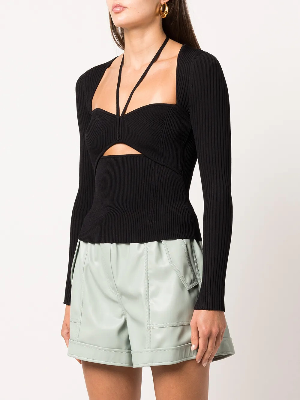 Simkhai Alexia cut-out Ribbed Top | Black | FARFETCH | Farfetch Global