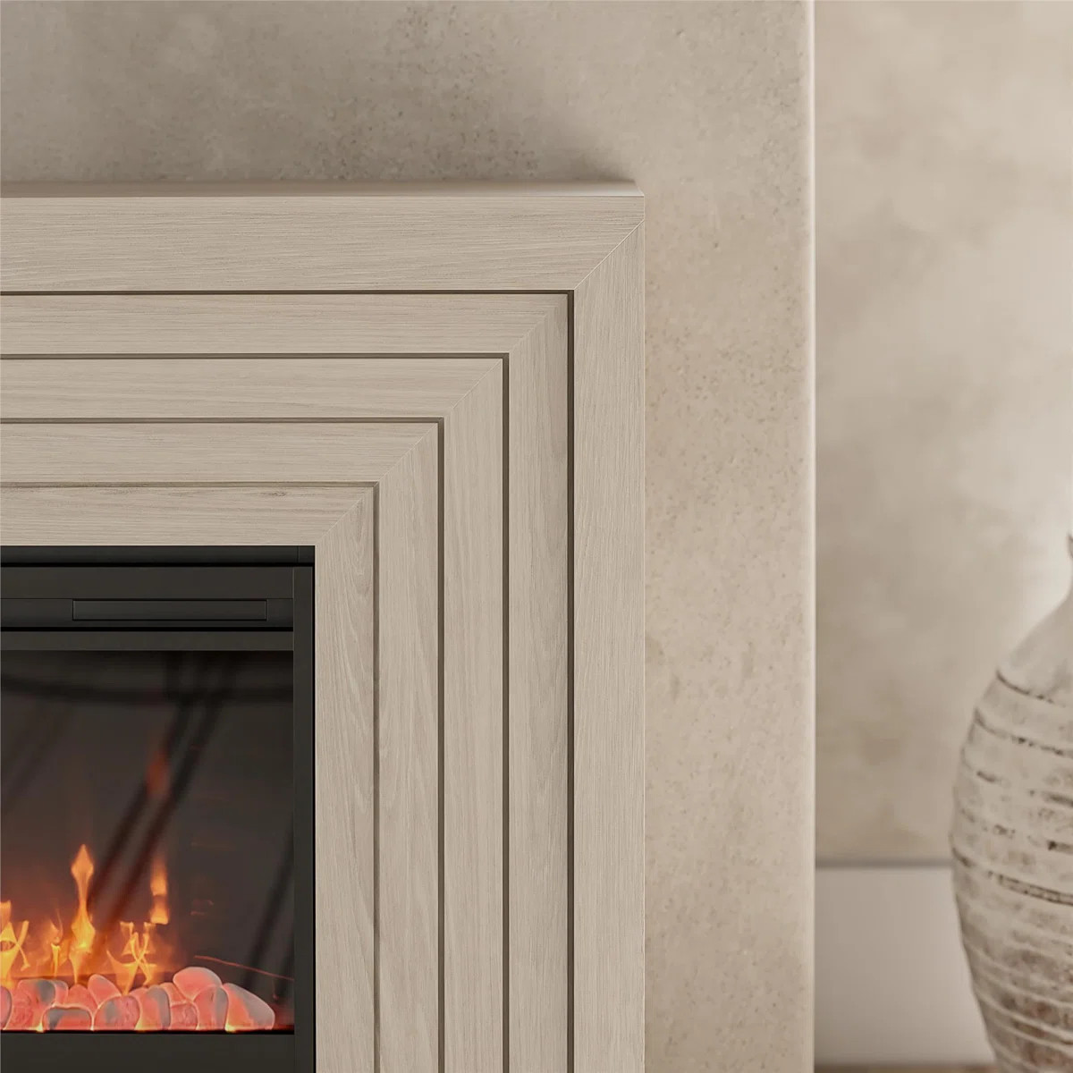 Novogratz Monroe Wide Mantel Stone and Crystal Electric Fireplace & Reviews | Wayfair | Wayfair North America