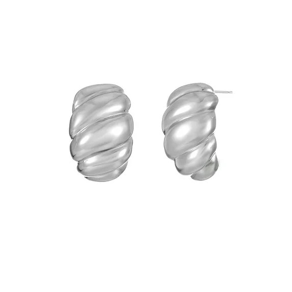 Time and Tru Silvertone Textured Earring, 1 Pair | Walmart (US)