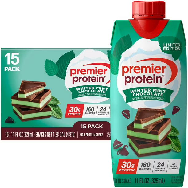 Premier Protein 30g High Protein Shake, Winter Mint Chocolate 11 fl. oz., 15 pk. | Sam's Club