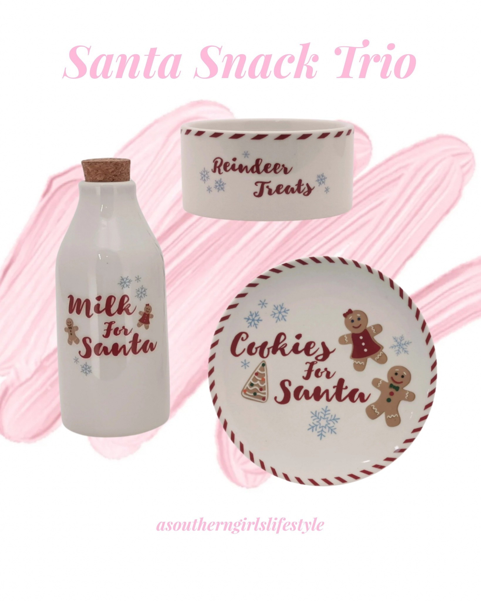 Right at $13 Gingerbread Theme Cookies for Santa Stoneware 3 Piece Set (corked milk bottle, reindeer treat bowl & cookies for Santa plate) 

Christmas Decor. Christmas Home. Christmas Eve

#LTKHome #LTKHoliday #LTKSeasonal
