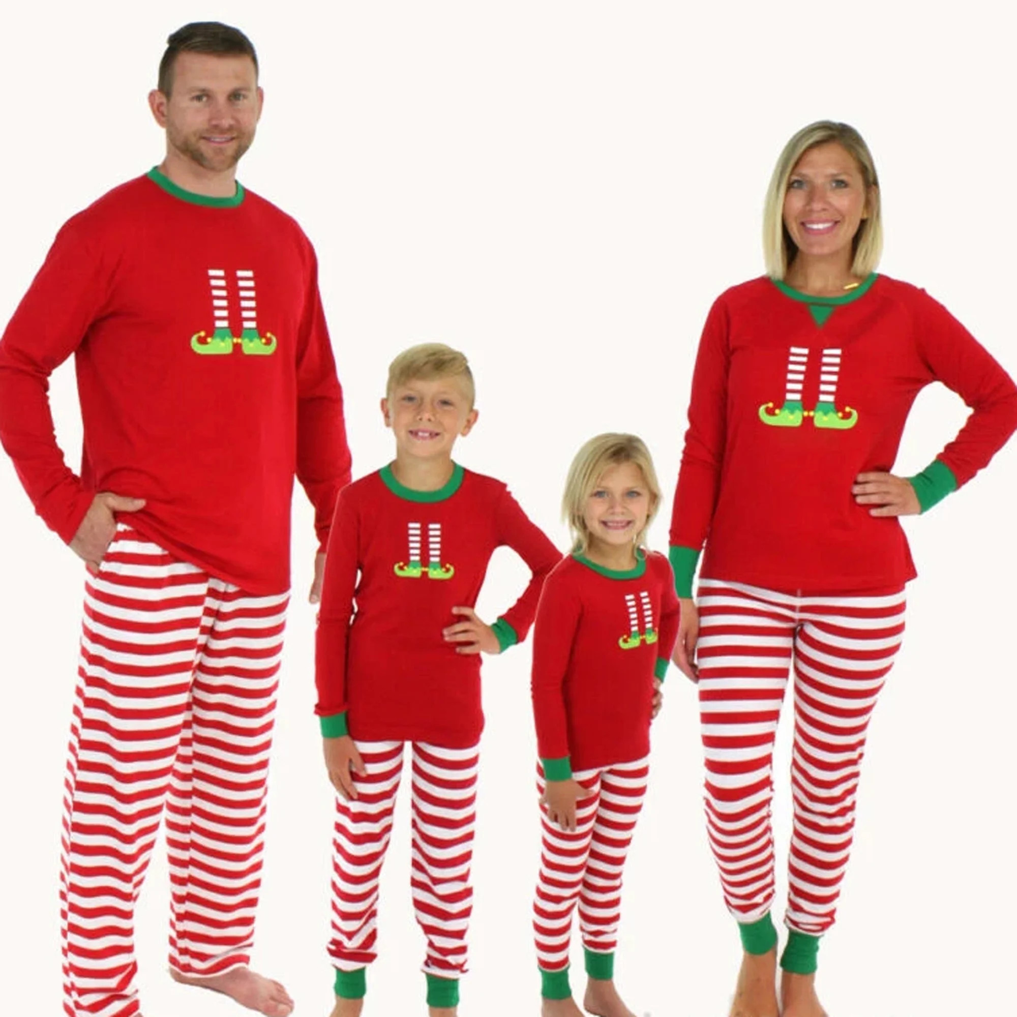 YiLvUst Elf Holiday Christmas Pajamas Family Matching Pjs Set Xmas Jammies for Couples Youth | Walmart (US)